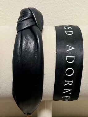 Adorned Vegan Leather Knotted Headband